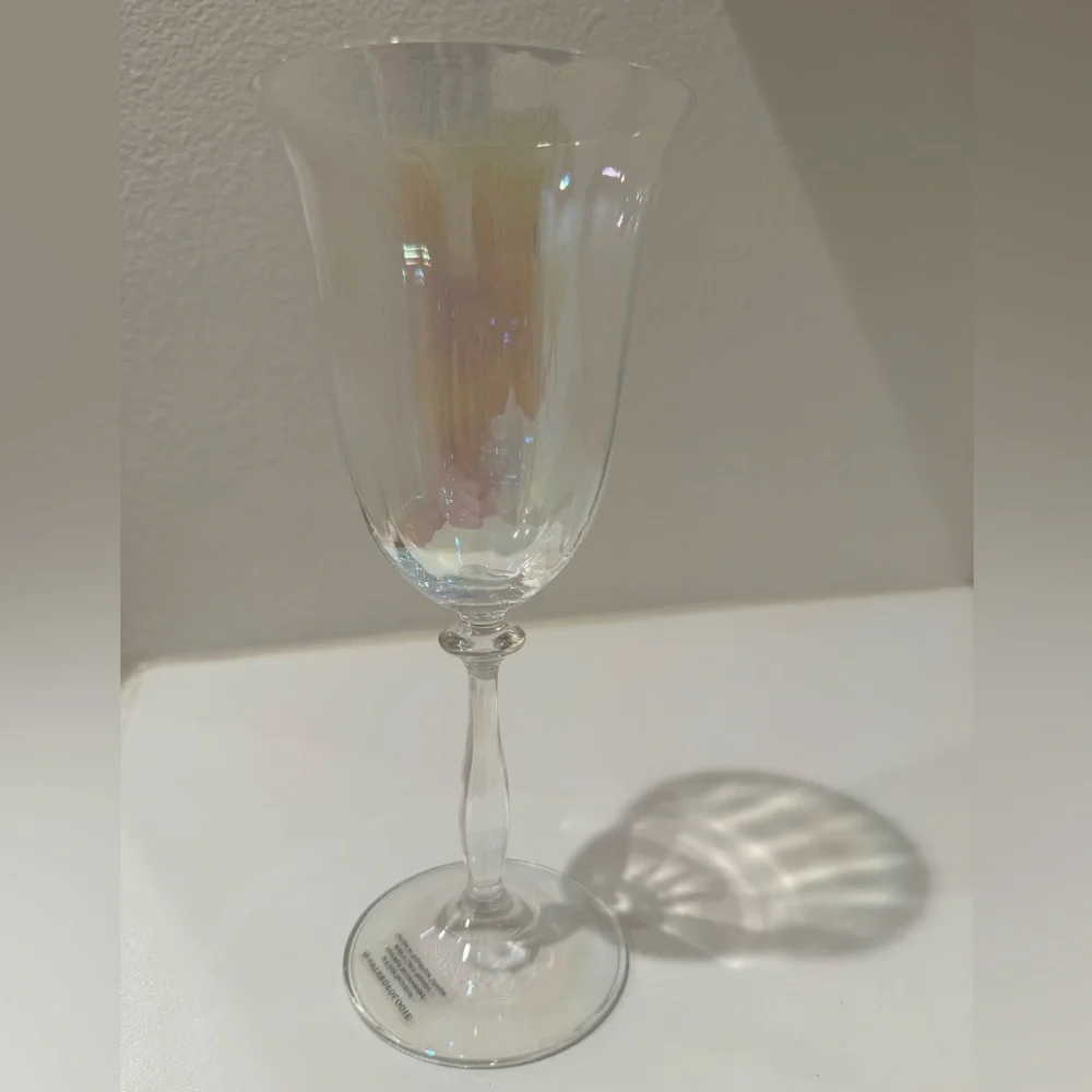 Anthropologie 24kg glaze Wine Glass New York City Nutcracker Ballet